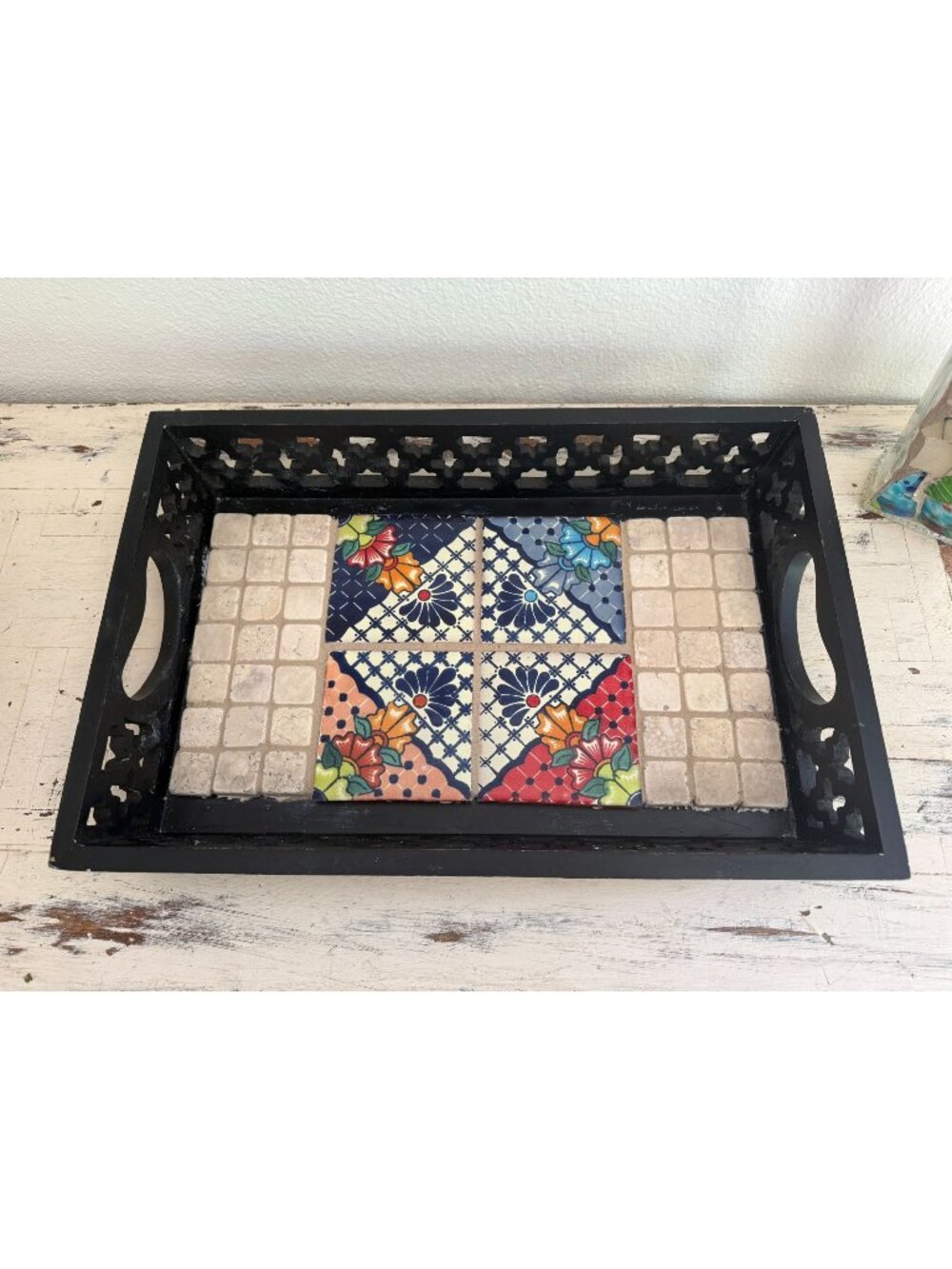 Artisan Crafted Hostess Serving Tray ~ Mosaic Art ~ One of a Kind